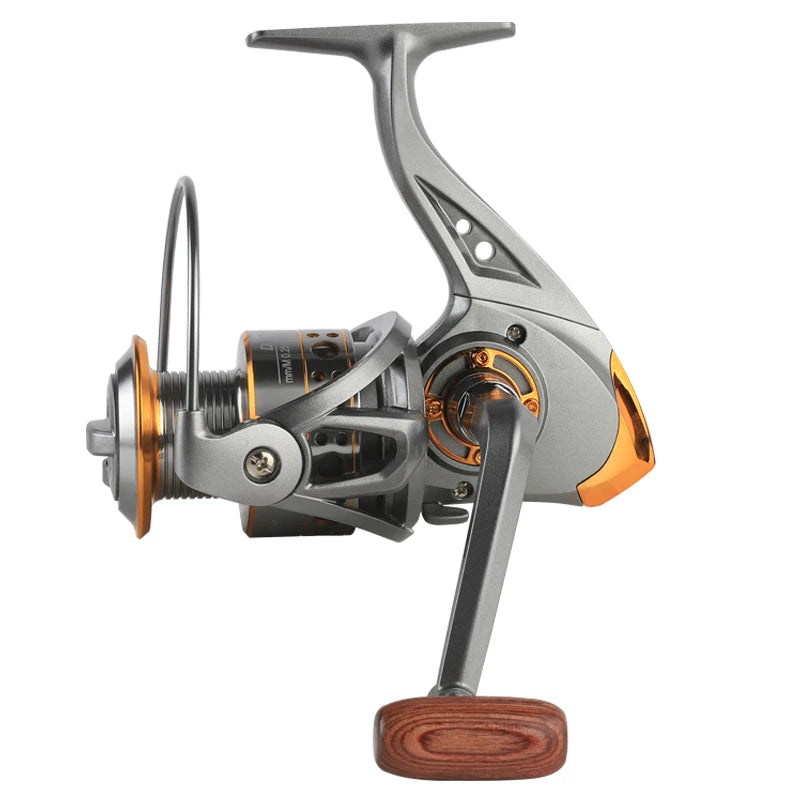 Spinning Reel 12KG Max Drag Professional Fishing Reels 5.2:1 Gear Ratio Fold Rocker Metal Spool 1000/7000 Ideal for Freshwater Saltwater Bass Trout Fishing