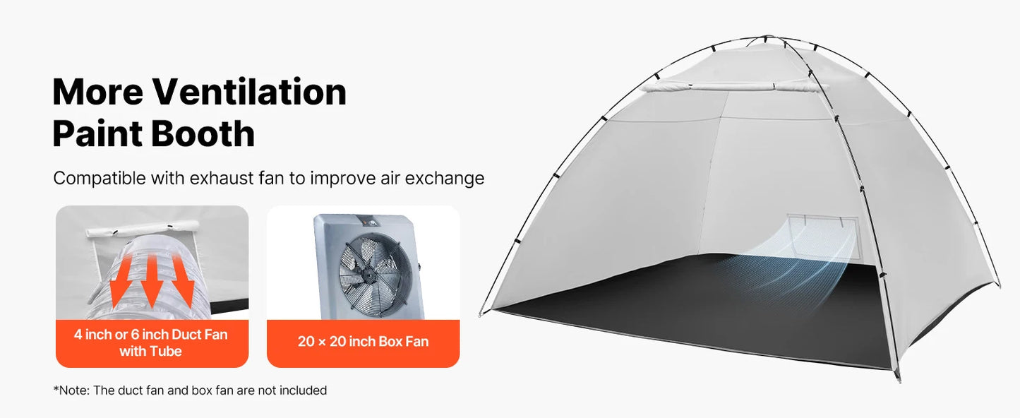 Portable Paint Booth Tent Painting Tent Station Spray Shelter w Built-in Floor Large Space Oxford Spray Painting Tents