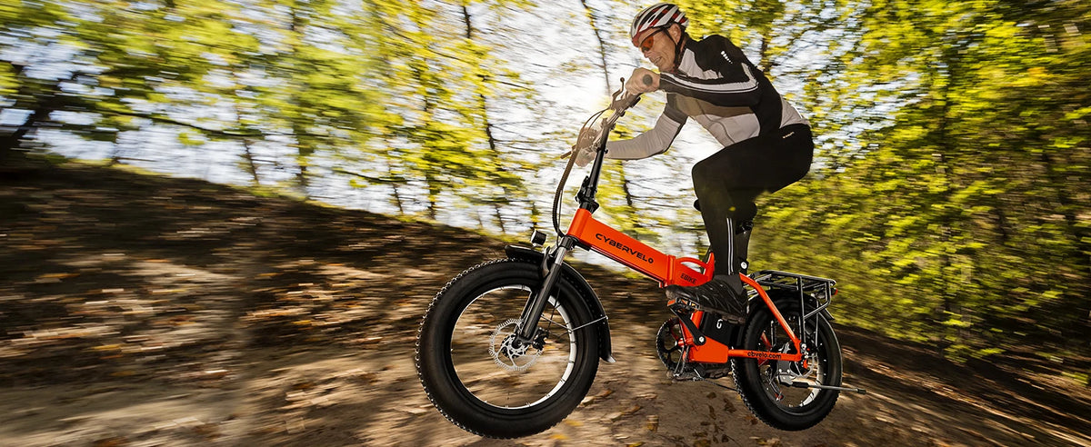 Cybervelo 20” Fat Tire Removable Battery E-Bike 1000W Peak 48V20.8ah 7-Speed Shift Electric Bike 28+MPH 80Miles Long Range EK4