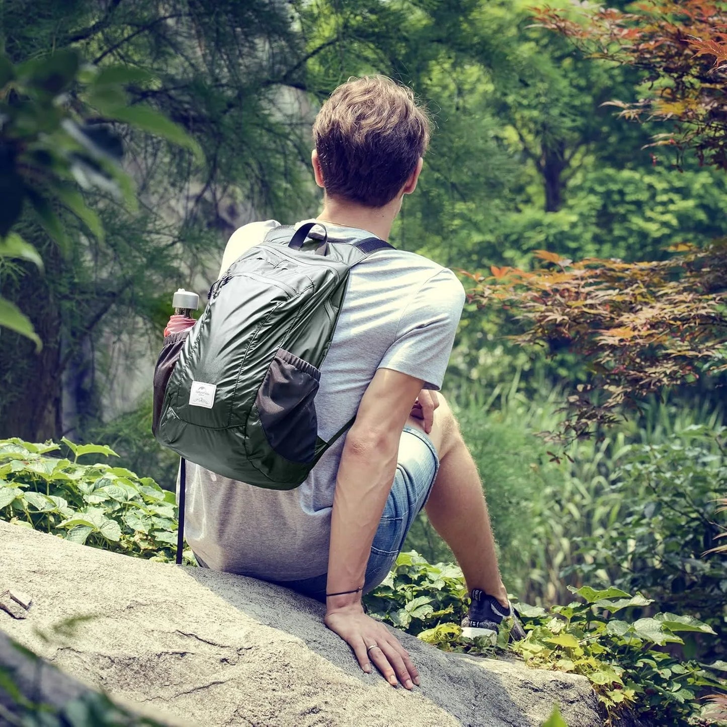 Backpack 18L Black Ultralight Outdoor Waterproof Folding Backpack for Men Women‘s Bag Camping Hiking Shoulder Bag