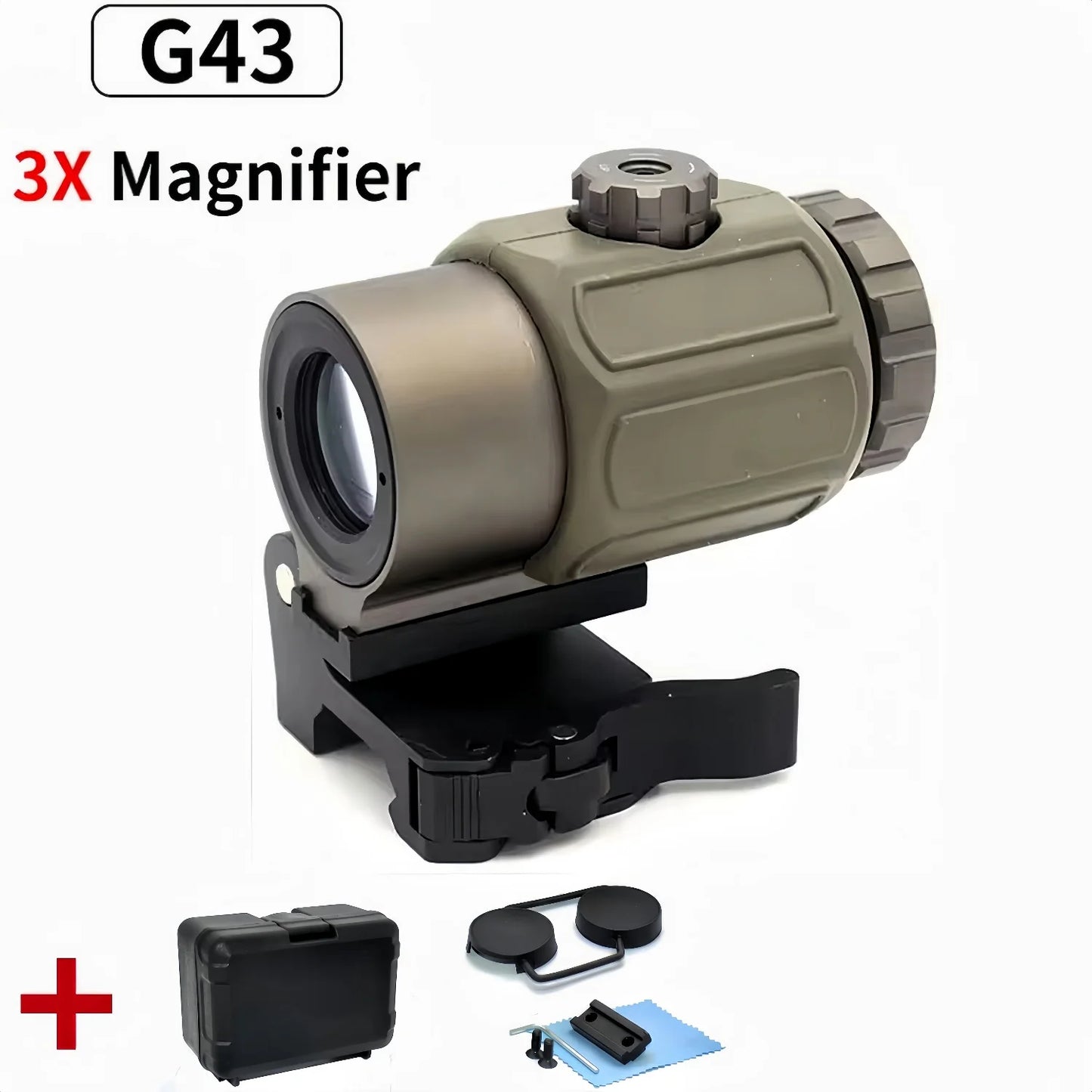 Tactical G33 G43 G45 Sight Fixed 3X 5X Magnifier Scope with Quick Disassembly and Flipping for Airsoft Hunting
