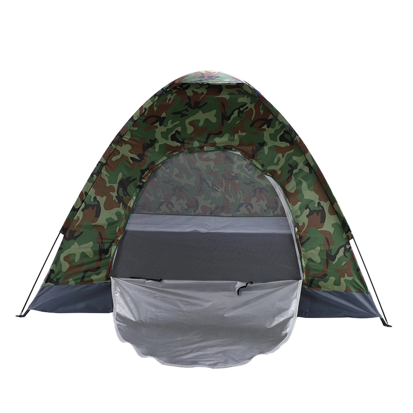 3 4 Person Camping Dome Tent Waterproof UV Proof 180T Silver Coated Polyester Fiberglass Poles Portable Bag Outdoor Camouflage