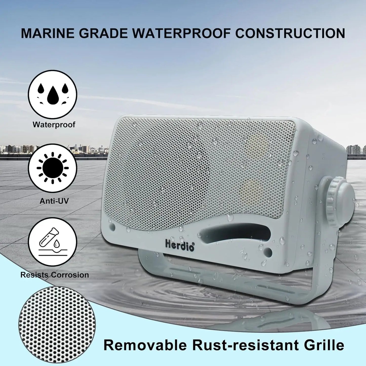 3.5'' 2PCS Passive Outdoor Speakers Wired Waterproof 200W 3 Way Premium Mountable Wall Mount Speakers With Superior Sound