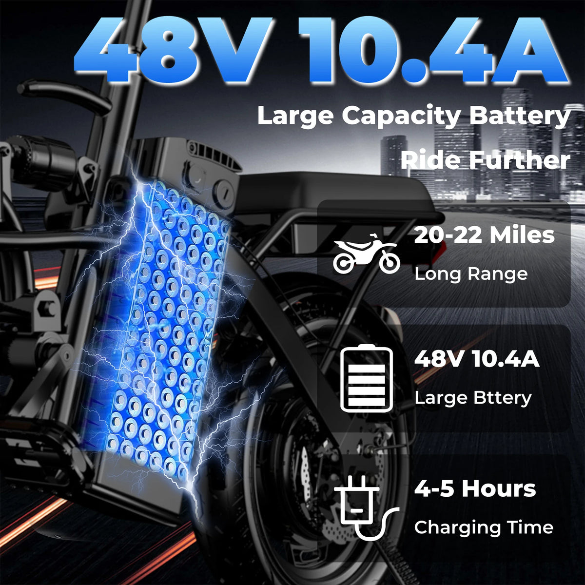 500W Adult Electric Bike, 20 MPH, 48V 10.4Ah Removable Battery, 14 Inch Folding Electric Bike, Multi-Shock Absorption
