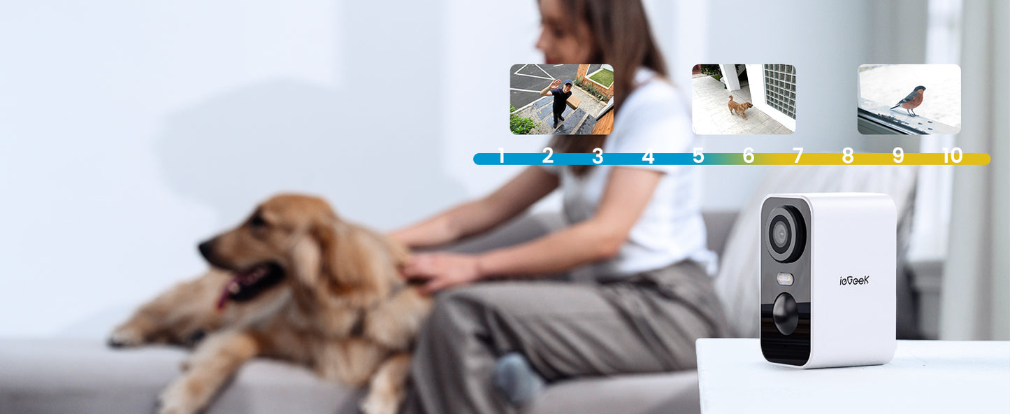 2 PCS 2K Wireless WiFi Surveillance Camera with Battery, Night Vision,Colour and AI & PIR Motion Detection,Outdoor/Indoor