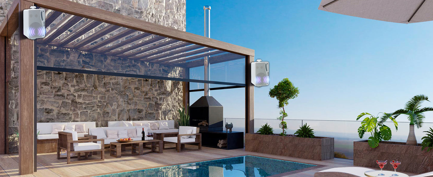3.5'' 2PCS Passive Outdoor Speakers Wired Waterproof 200W 3 Way Premium Mountable Wall Mount Speakers With Superior Sound