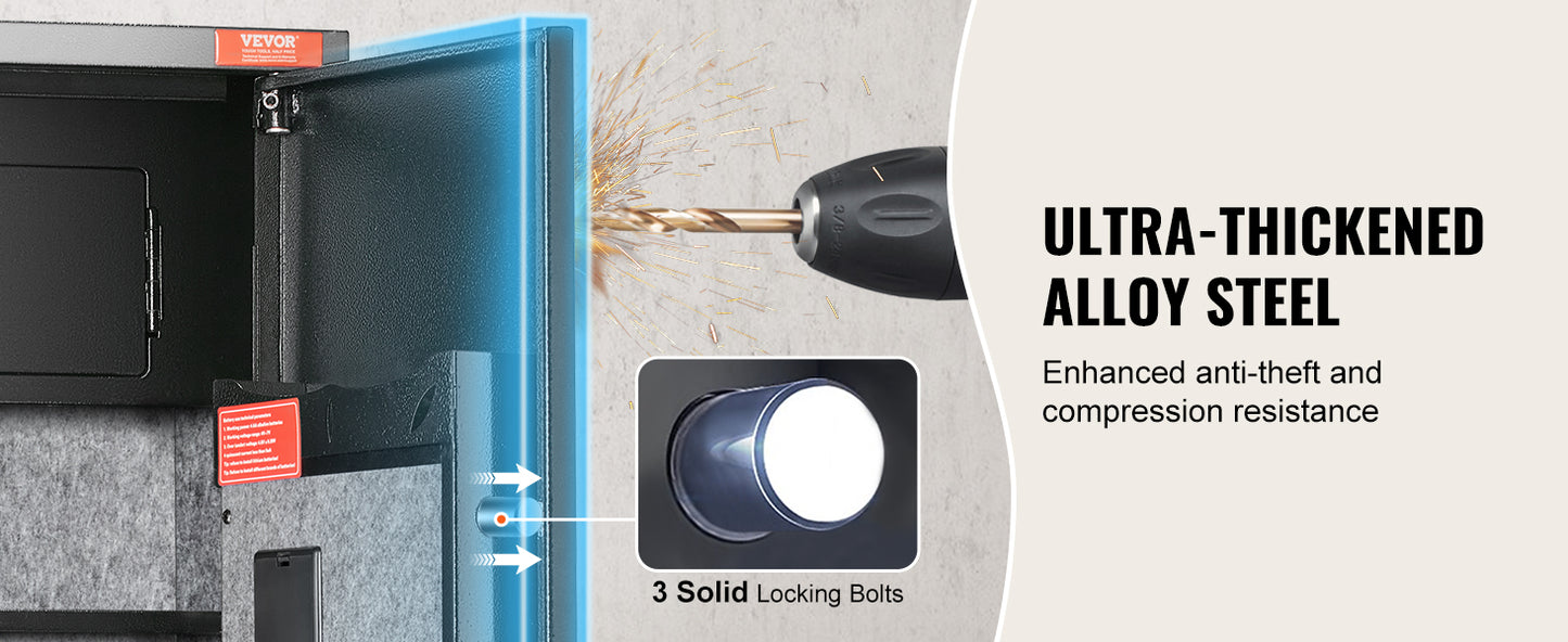 3-8 Rifles Gun Safe with Digital Keypad & Lock Gun Storage Cabinet with Removable Storage Shelf for Home Long Gun Pistols