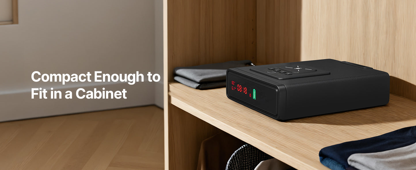 Gun Safe Slider Handgun Safe Fingerprint/Password/Key 3-Way Quick Access Case Box with LED for Nightstand Bedside Desk