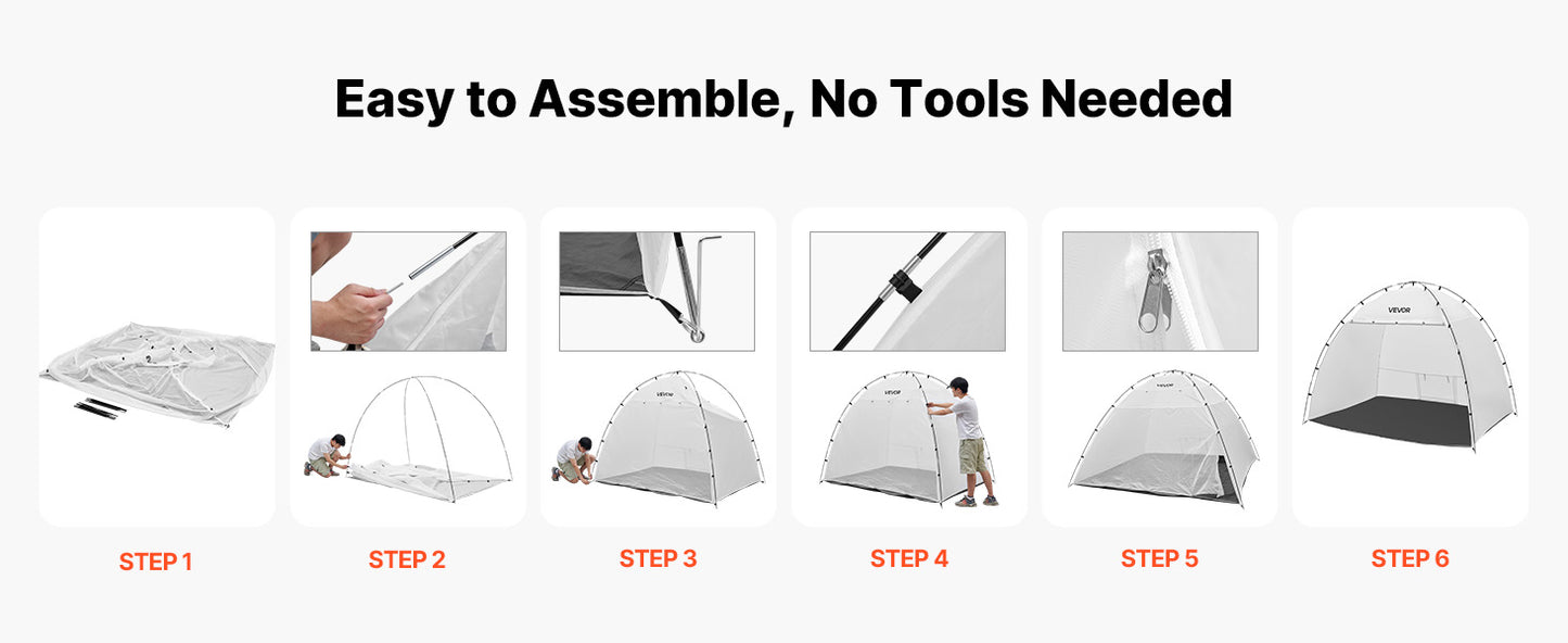 Portable Paint Booth Tent Painting Tent Station Spray Shelter w Built-in Floor Large Space Oxford Spray Painting Tents